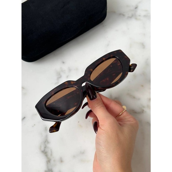 NEW Gucci GG1421S Brown Thick Rim Marmont Cat Eye Sunglasses - Picture 3 of 11